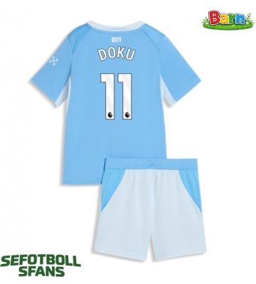 Manchester City Jeremy Doku #11 Hemmaställ Barn 2026-27 Kortärmad (+ Korta byxor)